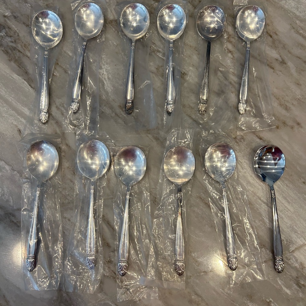 Elegant Vintage Silver plated Spoons 12 pc Set by Homes and Edward